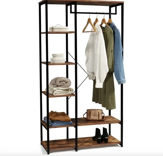 Cassettone da appendiabiti con pannelli di appoggio in stile industriale – alta qualità – materiale duraturo – design elegante – adatto all'uso quotidiano – stile moderno – comfort e funzionalità