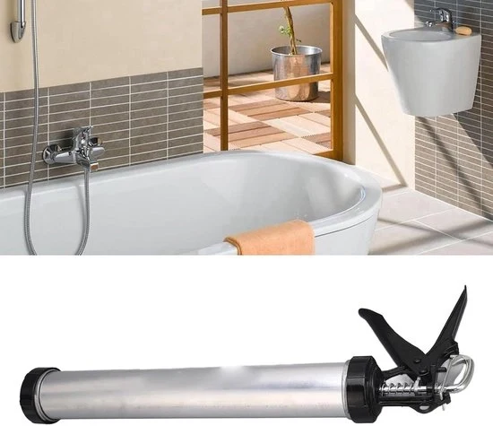 Kitpistool in Silicone con Bocchetta in Alluminio da 600 ml con 10 Spazi per Bocchetta - Facile da Utilizzare e Sostenibile