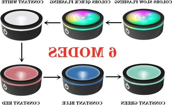 Base di illuminazione LED con display per cristalli di glas in bolle 3D - interruttore a tocco sensibile - varie colorazioni - piatto di festa elettrico rotante