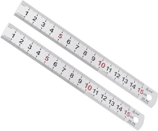 Liniale in acciaio inossidabile - ideale per il disegno architettonico - 2 pezzi - 15 cm