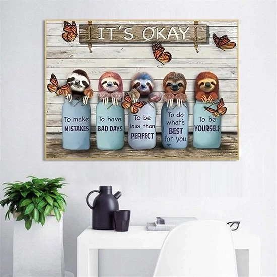 Set di pittura con diamanti 5D - Otter - Pittura d'arte con diamanti a foro completo - Decorazione per la parete creativa