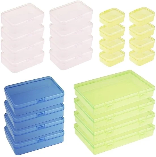Set di contenitori rettangolari in plastica - versatile - confezione da 24 - trasparente - 4 misure