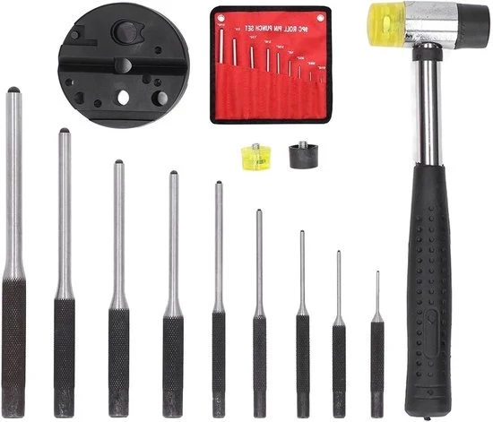 Set di punterelli a rullo da 9 pezzi - Puntatore portatile per rimuovere e riparare con set di punterelli a rullo in acciaio con supporto per uso in automotive, orologeria e gioielleria.