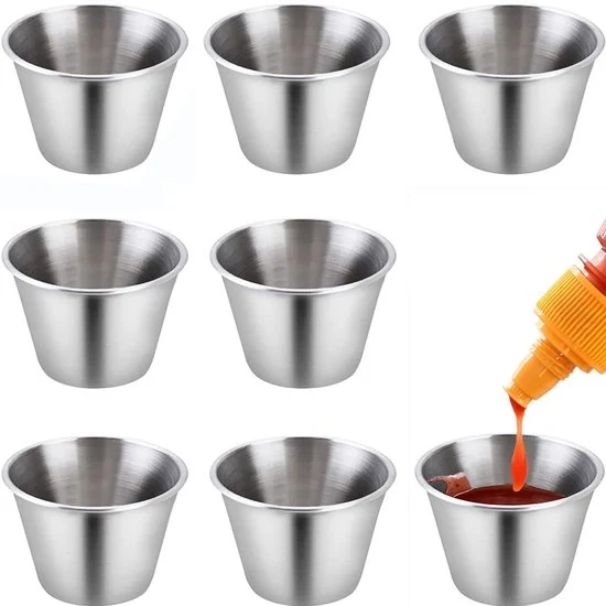 Dipschali in acciaio inossidabile - molto versatili e stivabili - set da 8 - 50 ml