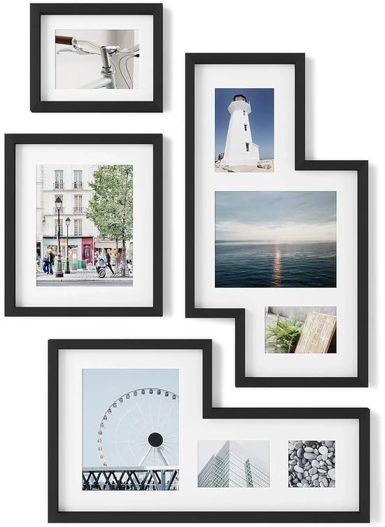 Set di 4 cornici per foto - Design moderno - Crea la tua parete di foto