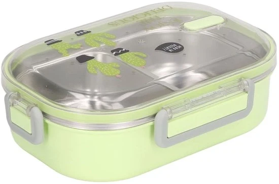 Lunchbox termica - Acciaio inossidabile - Cactus verde - Per bambini della scuola