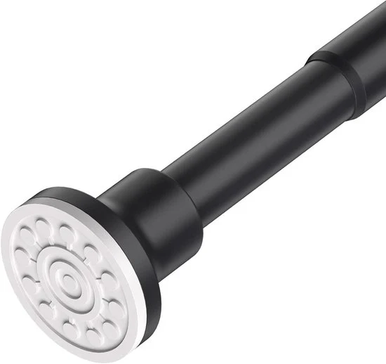 Maniglia per doccia regolabile - senza foratura - nera - in acciaio inossidabile - 74-255 cm