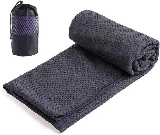 Asciugamano per yoga con microfibra antiscivolo, adatto per mat di yoga - 1 pezzo - grigio scuro