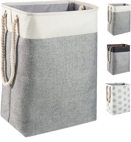 Asciugamani Opvollibili Grande - Per Camera da Letto o Bagno - 1 pezzo - Bianco/Grigio - 60 x 42 x 31 cm