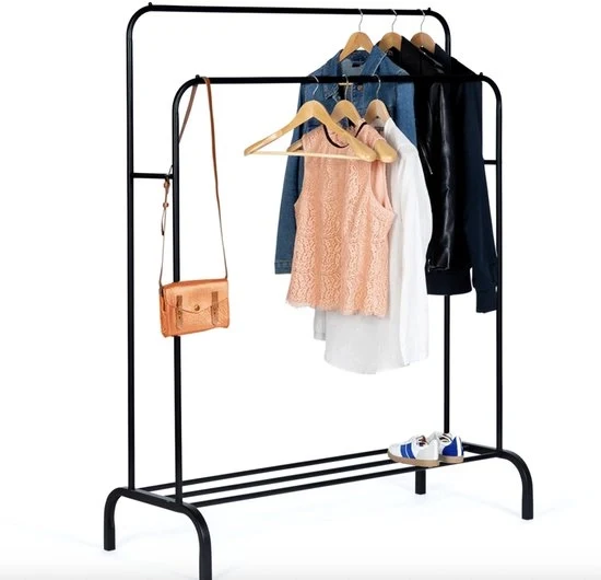 Doppio stendardo metallico per abbigliamento con rastrelliera per scarpe – alta qualità – materiale duraturo – design elegante – adatto per uso quotidiano – stile moderno – comfort e funzionalità garantiti Modello: Specifica: Codice prod