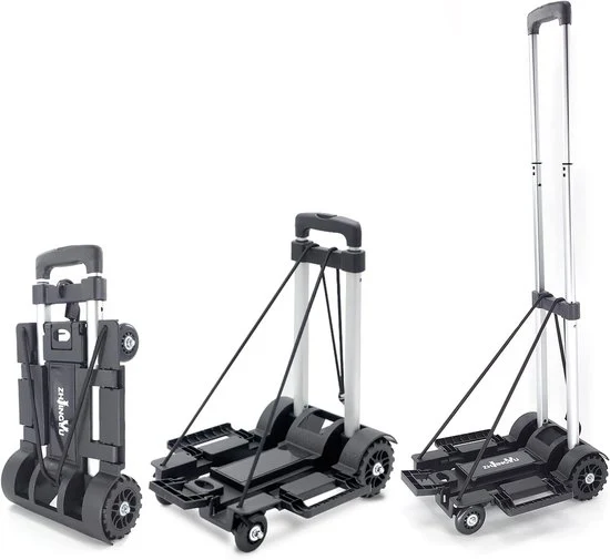 Carrello con 4 ruote - Pieghevole e trasportabile - Argento