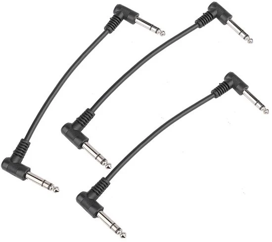 Cavo di Connessione per Chitarra senza Rumore da 15 cm per Pedali Effetti - Cavo Stereo TS per Instrumenti con Connessione Maschio-Maschio per Miglioramento dell'Audio e Efficienza