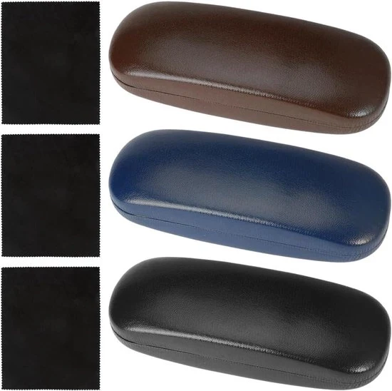 Set di custodie per occhiali portatile - 3 pezzi - Pelle PU