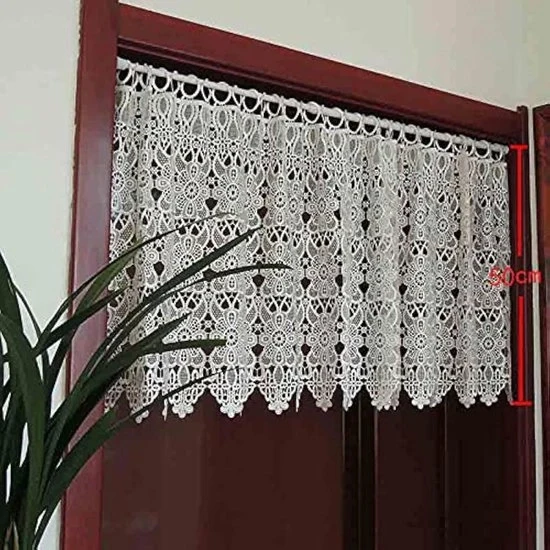 Vetri corti tendine - Stile rurale - 1 pezzo - Bianco - 250x50cm