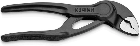 Tang per tubi e pompa d'acqua con superficie in rilievo a trama grigia - 100 mm - maniglione di controllo automatico - blister con cacciavite Knipex