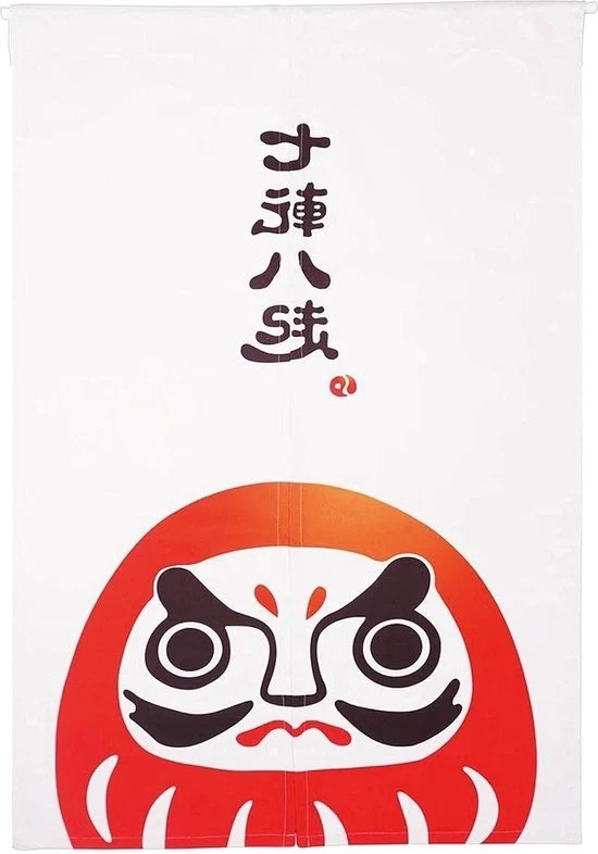 Tendaggio per porte di stoffa - Design giapponese - 80x130cm - Incluso manubrio - Motivo Daruma Tendaggio