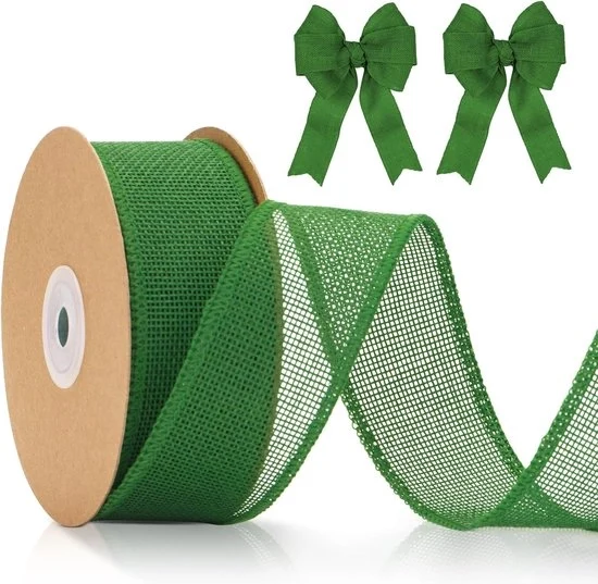 Lint di Juta con Filo - Cadeaulint Verde per Punti di Maglia - 10 m