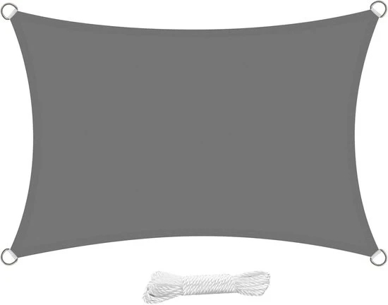 Ombrello Rettilineo - Protezione UV - 1 pezzo - Grigio - PES Poliestere - 2x3 metro