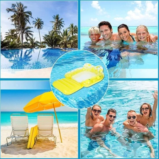 Hammacca per nuotatori - Letto gonfiabile pieghevole per adulti in piscina waterhangmat Modello: waterhangmat Codice prodotto: 123456 Dimensioni: 180 x 80 cm Peso: 1,5 kg Materiali: PVC e tessuto Capacità di sostegno: 120 kg