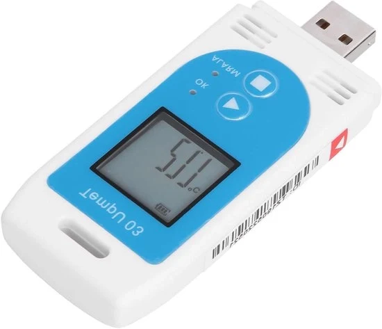 Registrazione dei dati di temperatura e umidità dell'aria con display LCD USB e funzionalità di PDF per la logistica di magazzino catena di raffreddamento
