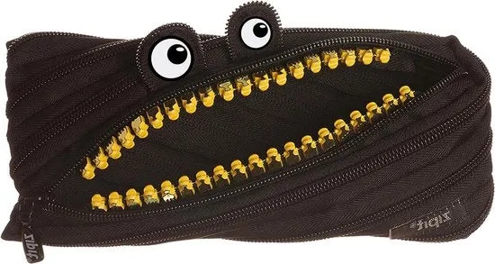 Etui per bambini - Grande borsa per la scuola - Etui per ragazzi con mostri - Borsa per ragazzi nera