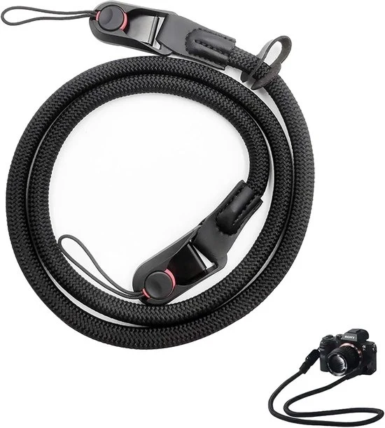 Cinturone di trasporto con sistema di apertura rapida - Cinturone per fotocamera - 116 cm - Nero