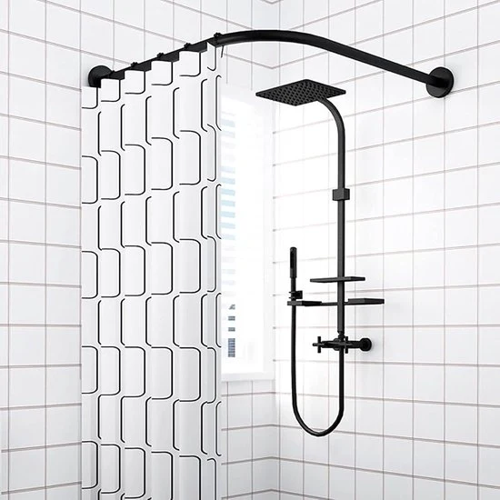 Stang per tenda in acciaio inossidabile con progetto curvo e design telescopico senza punte.