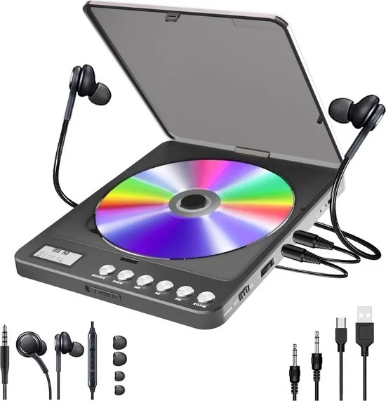 lettore CD anti shock caricabile via Bluetooth inclusivo auricolari
