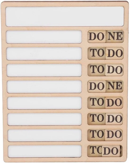 Draagbare Taaklijst - Memo Tafels - Checklist Tafel - Dagelijkse Taaklijst Planner - Checklist Kinderen - Volwassenen Houten Taakblad - Herhaal Schrijven - Dagelijks Taakrooster