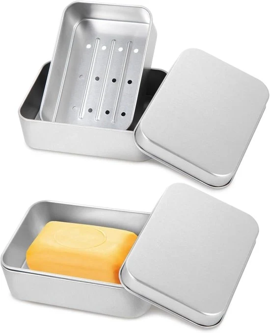 Contenitore di sapone da viaggio - Scatola di sapone anti-sudatura adatta per il campeggio e la palestra - Alluminio