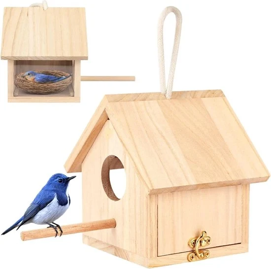 Casetta per uccelli in legno - ideale per l'esterno - adatta per giardini e balconi