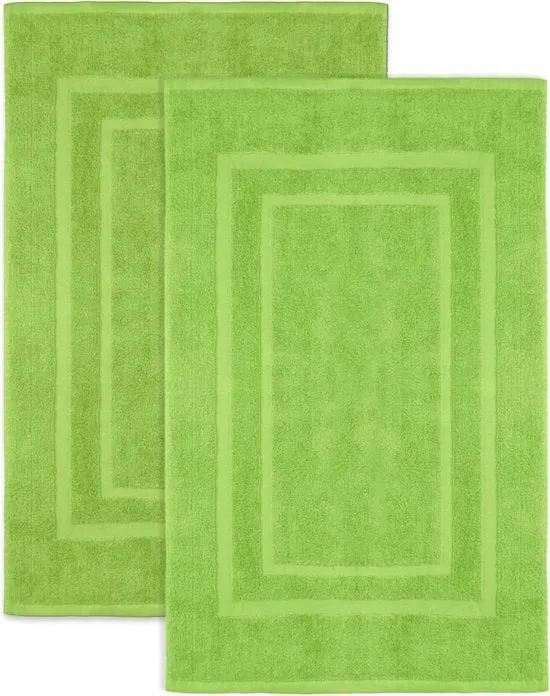 Set di 2 Mattonelle in Velluto - 100% Cotone - 50x80cm - Verde Mela