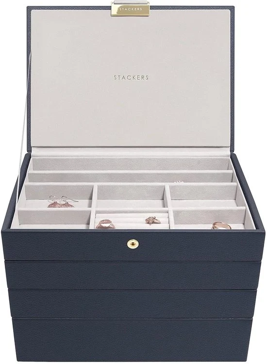 Cassaforte personalizzabile per gioielli - Organizza i tuoi accessori - 1 pezzo - Blu marino