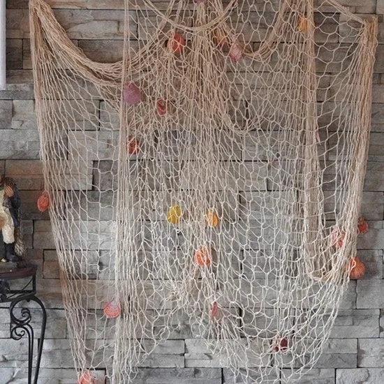 Rete decorativa per spiaggia - Tema pirata - 2M x 4M - Beige