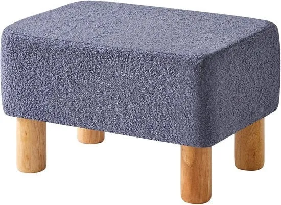 Banco per piedi in flanella - sgabello stile - 1 pezzo - blu - 40 x 29 x 25 cm