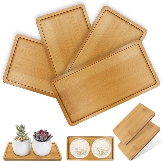 Scudetto di servizio in bambù - 8 pezzi - Adatto per decorazione - Piccolo - 17,5 x 8,8 x 0,9 cm