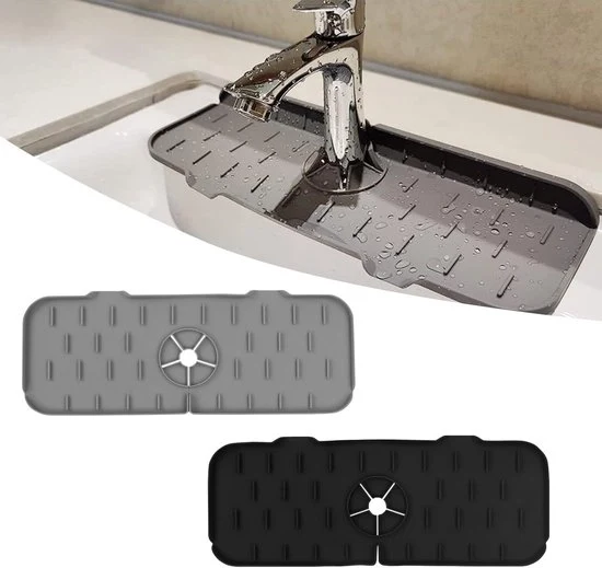 Matrice per rubinetto - 2 pezzi - 1x Nero + 1 Grigio - Adatto per rubinetti con diametro da 3,5 a 5cm