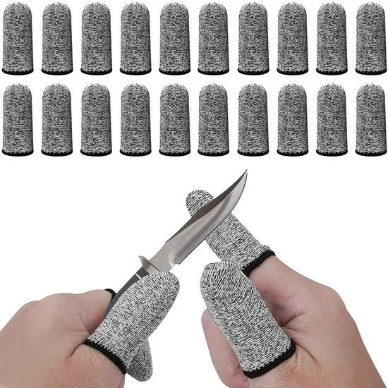 20 pezzi di guanti per protezione delle dita anti taglio guanti per mano riparabili guanti per dita protezione contro tagli per cucina giardino lavoro (grigio)