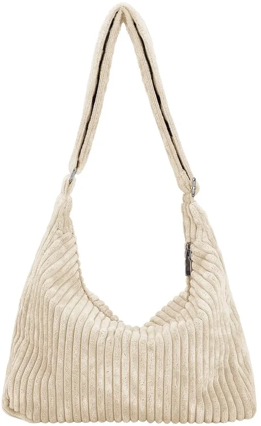Borsa da donna in corduroy - borsa da spalla casual - cinturino regolabile