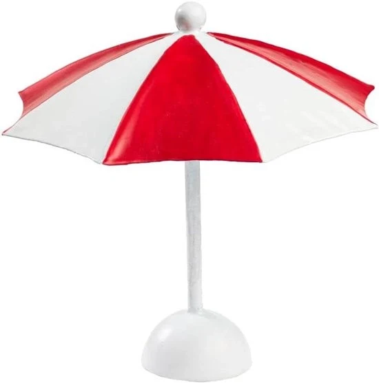 Ombrellone Rosso-Bianco - Protezione dal Sole - 1 Pezzo - 10x10 cm