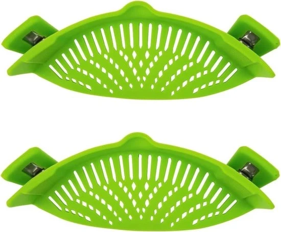 Clip-on Vergiet in Silicone - 2 Pack - Zeef per Pasta, Verdura, Frutta - Accessori Cucina