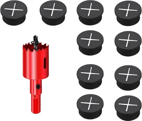 Tubolare di passaggio per cavi - Organizzatore di cavi - 10 pezzi - Nero - 25 mm