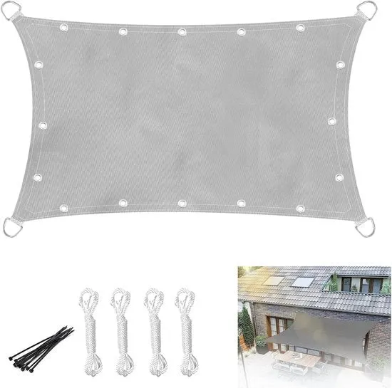 Zonnetenda per balcone - zonwering acqua resistente - 1 pezzo - grigio chiaro - 2x3 m