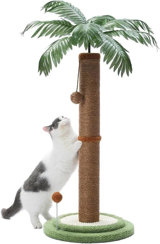 Palo di protezione per gatti con foglia di cocco - Ricarica avanzata per gatti - 1 pezzo - Miele - 85 cm