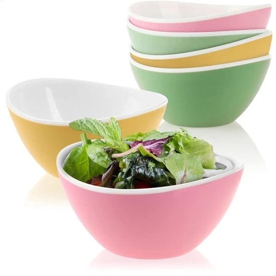 Set da insalata a 6 porzioni - piccole ciotole per insalata - snack e noci - contenitori decorativi per snack - resistente al lavastoviglie