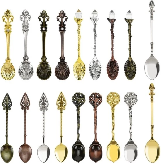 Cucchiaino per caffè - Cucchiaio da dessert elegante - 1 pezzo - Acciaio inox - 11,8 cm