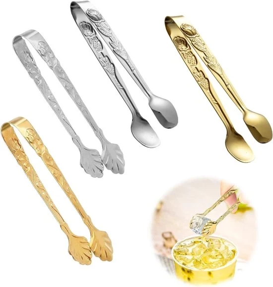 Set di Spatole da Cucina - Acciaio Inossidabile - 4 pezzi - Oro/Argento