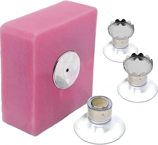 Set di 3 posatori di sapone magnetici - Acciaio inossidabile - Montaggio alla parete - Senza forare