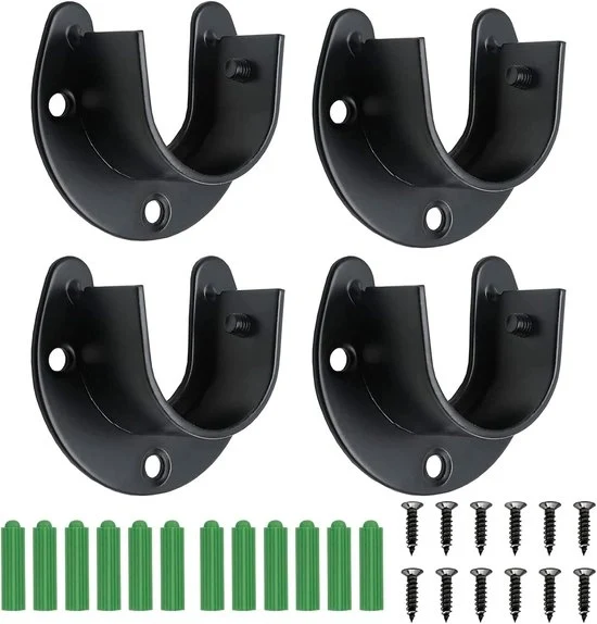 Maniglie in acciaio inossidabile - 4 pezzi - nero - 32 mm