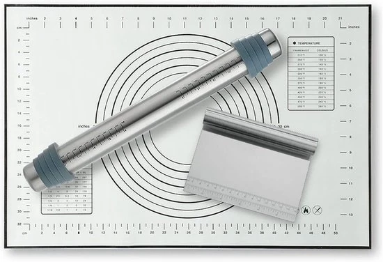 Set di Plastificatori e Mattonelle per Cottura - 2 Pezzi - Acciaio Inossidabile